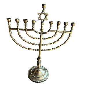 Vintage Rite Lite Ltd Jewish Menorah Hannukah Candle Holder gold